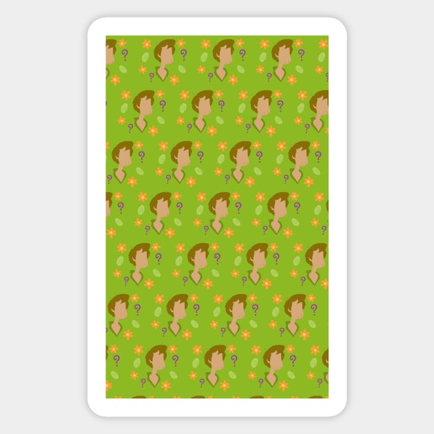 Shaggy Pattern - Light Green Sticker by karlaestrada